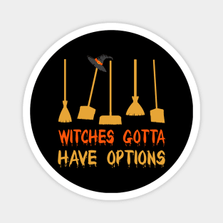 Witch Riding Brooms On A Dark Desert Highways Halloween Magnet